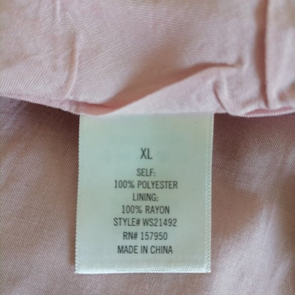 Blue Rain Francesca's Collection Pink V-Neck Lace Faux Wrap Blouse Size XL - Picture 6 of 7